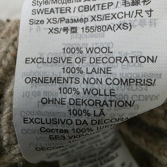 Tory Burch Wool Chevron Turtleneck Sweater XS Beige - Picture 4 of 11